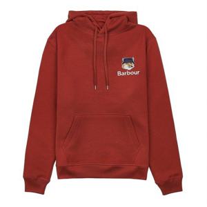 [바버 X 메종 키츠네] 남성 폭스헤드 패치 후드 티셔츠 MOL0569