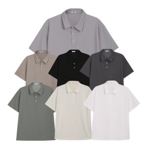 [모로엠]남성 7컬러 사방스판 무지 반팔 카라티 LM-KAH-Q061