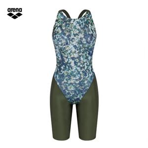 아레나 여성 스토니 A4BL1CE04 KHA (주머니백 증정)  선수 4부반신 레이서백 실내수영복