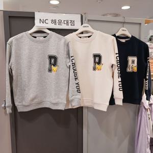 [오후]깔끔한 얇은 기모 맨투맨~ P포켓몬 기모 스셔츠 OHMA24W1C