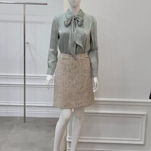 [미니멈]카라넥 리본타이 새틴 블라우스(MWCAWB8230MT1)_IC