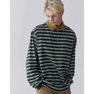 캠브리지 유니버시티 24FW 멀티 스트라이프 카라티 그린 CQTS4F301E3