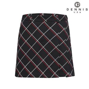 [DENNIS] 여성)체크프린트 주름큐롯_블랙_NALWLSK356