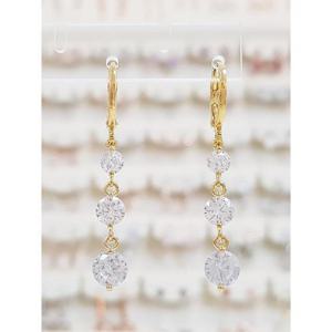 볼라레 세이브존01 찰랑찰랑 롱 큐빅 드롭 자동 원터치 귀걸이 gpe1121