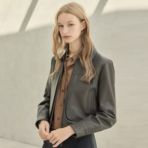 [리안뉴욕][공식] 리안 크롭 카라 양가죽 자켓