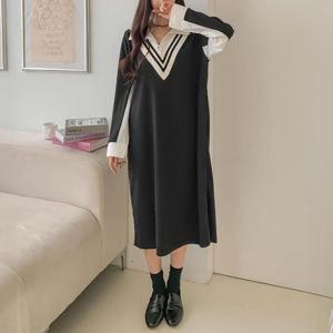 빅사이즈 410 요꼬레이어드카라원피스 DBST037