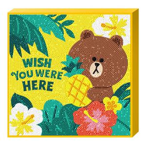 라인프렌즈 보석십자수 캔버스 알로하 브라운 25x25 BS25-401