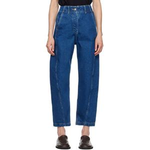 25 FW 스튜디오니콜슨 여성 인디고 블루 애커맨 데님 진 242608F069017