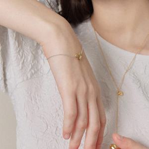 제이로렌 하트 투톤 콤비 실버 팔찌 B01031