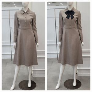 [미니멈]리본 브로치 카라 원피스 (MYDGWO9930MB)_IC