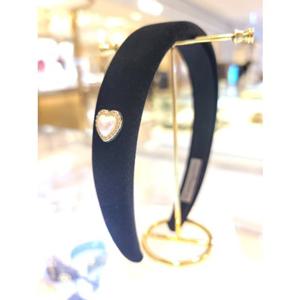 장폴클라리쎄(JP Clarisse) 하트 진주 벨벳 헤어밴드 JC007HB