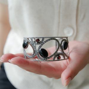 바이데이지 오닉스 마카 원석 실버 뱅글팔찌 Bl0306