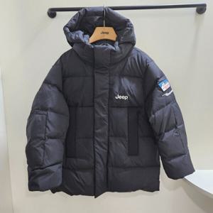 [지프키즈]24신상공용키즈  왜고니어 배색하프 롱다운점퍼KP4JPU