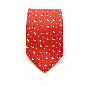 젠틀안트 레드강아지패턴 실크넥타이CT-258