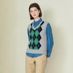[비씨비지]아가일 패턴 니트 베스트 (B4S1K505)