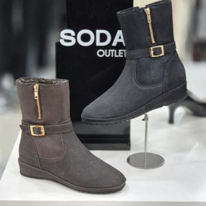 [소다][소다]여성 데일리 경량 가보시 앵클 부츠 FLB307_DG