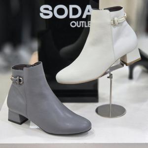 [소다][소다] 여성 데일리 장식 포인트 앵클 부츠 FLB303_DG