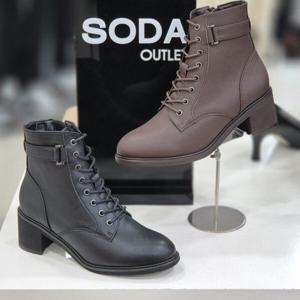 [소다][소다]여성 데일리 앵클 부츠 워커 라인 FLB311_DG