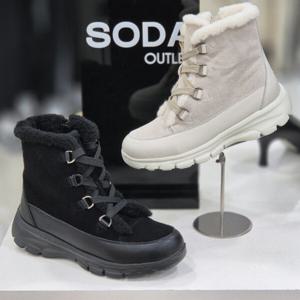 [소다][소다] 여성 데일리 경량 퍼 앵클 부츠 FLB308_DG