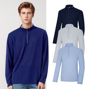 콜핑 남성 스트라이프 경량 등산 긴팔 반집업 티셔츠 KSC048VT2M