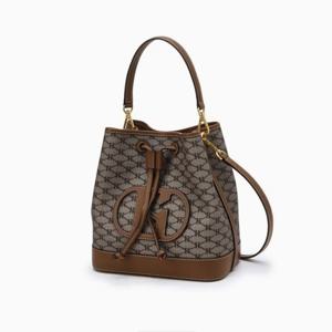 [헤지스ACC] H 레더 패치 시그니처 패턴 카키 버킷백 M HIBA5E113K2