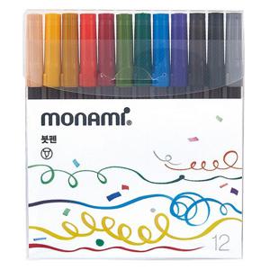 붓펜 12색 수성마킹펜 모나미