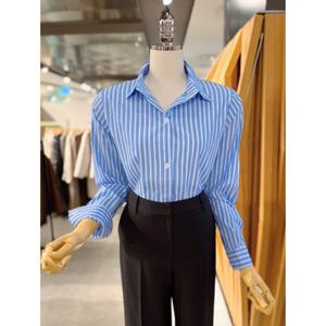 ab.fz 솔드 세로 스프라이프 블루 셔츠 (ABXZ5ZB36G) US