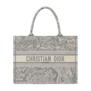 디올 북 토트 미디엄 그레이 and 에크루 자수 M1296ZRGO_M20I