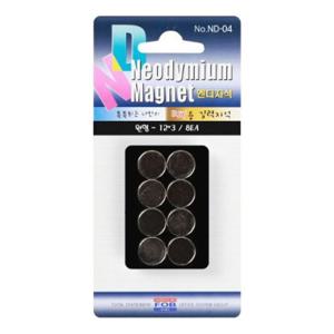 네오디움자석 블리스터 원형(12X3T)8개입 ND-04 자석 사무용자석 블리스터자석 원형자석 사무용품 네오디움