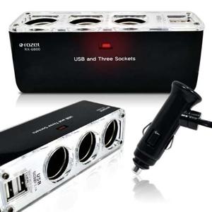 로제트 차량용 3구시가잭/RX-6800/USB2포트추가