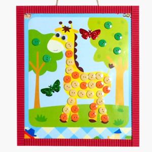 단추스티커 액자 - 기린 만들기