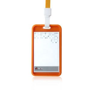 VIC_6026실키ID 명찰(세로)-3개입 오렌지(끈추가) 신분증케이스 사원증케이스 ID명찰케이스 사원증홀더 명
