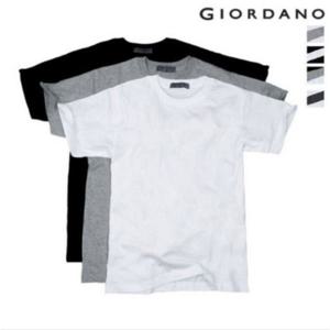[지오다노](교복)남여공용 U넥 라운드넥 레이어드 이너용 기본 무지 반팔 면티 티셔츠 3장 쓰리팩 세트 243801