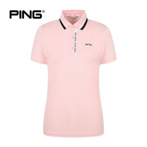 [PING] 여성 카라 배색 반팔 티셔츠
