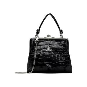 비비안웨스트우드 토트백 블랙 그래니 프레임 핸드백 251314F046015