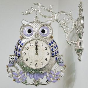 대형부엉이 은도금 양면벽시계  인테리어 벽걸이