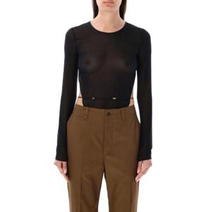 Saint Laurent 백리스 긴팔 바디수트 791344Y37TE 1000 TP934603583