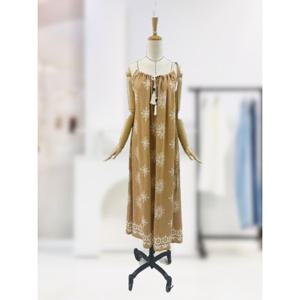 [스타일리쉬바이피클]페이즐리 포인트 끈 롱 원피스 SE5OP15DI1