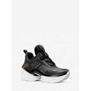 마이클코어스 올림피아 웨지 스니커즈 - MK 시그니처 49F4OLFS1B1 블랙