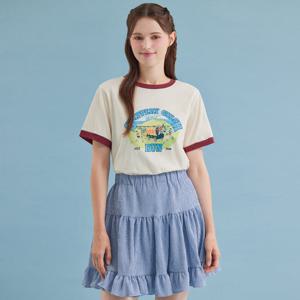 FOCUS  빈티지 프린팅 링거 티셔츠 PBBF5M1TS4920