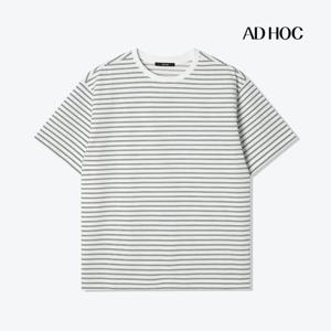 [애드호크]남성 분또 스트라이프 라운드넥 반팔티 HB4ST3233_US