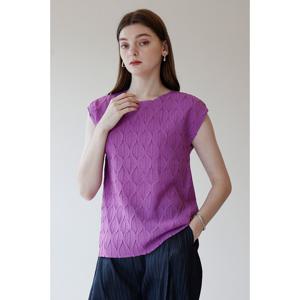 [요이츠]엠브로이더리 플리츠 프렌치 블라우스_YJ05WNPBL02_PU1