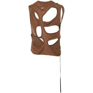 25 FW 릭오웬스 컷아웃 오가닉 코튼 탱크 탑 DU01D1163BH TP439201973