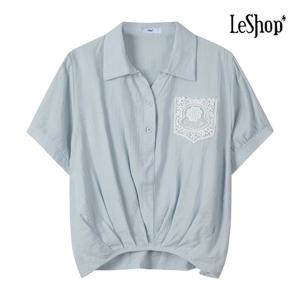 [르샵]포켓 레이스 펀칭 블라우스 (BP6BL011A)