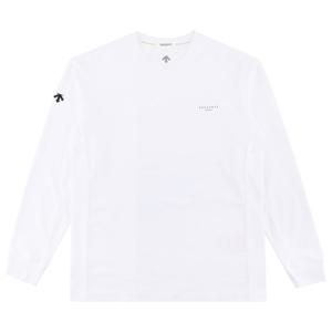 데상트 에센셜 오버핏 워딩 긴팔 티셔츠 SP323UTL71WHT