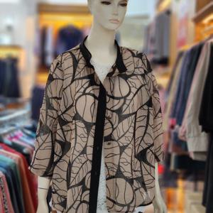 [세리아]베이지 여성 라운드 넥  7부 셔츠겸 블라우스  252461