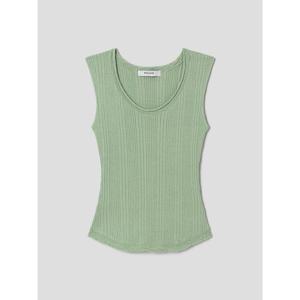 (115651AQ1L) [에잇세컨즈] 레이스 조직 슬리브리스 탑  라이트 그린