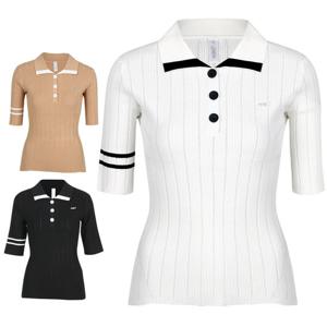 [클라우스]클라우스 시보리 카라 여성 골프 반팔니트 FH24SW408