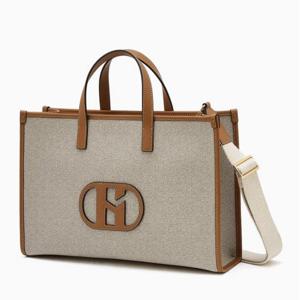 [헤지스] H 소가죽 패치 베이지 토트겸 숄더백 L HIBA5F109I2