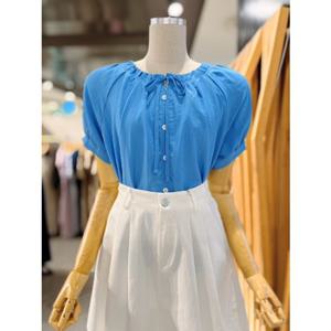 ab.fz 리본 셔링 라운드 블라우스 (ABXZ3HB39H) US